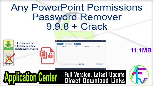Download Any PowerPoint Permissions Password Remover Full Version