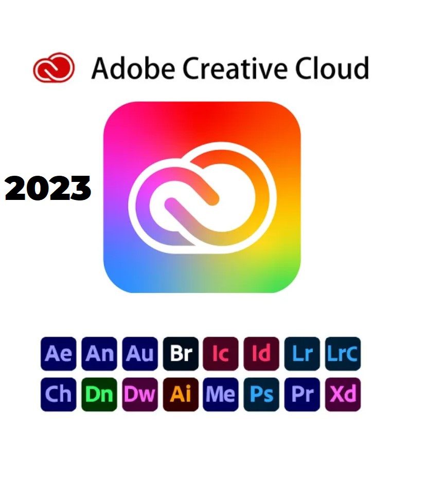 Logo of Adobe Creative Cloud Collection 2023, a software suite for creative professionals
