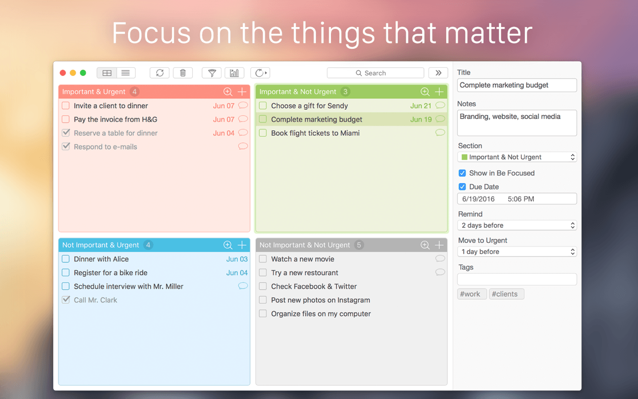 Focus Matrix Pro For Mac